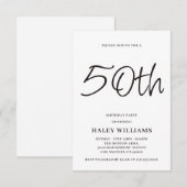 Minimalistische moderne eenvoudige kalligrafie 50s kaart (Voorkant / Achterkant)