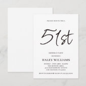 Minimalistische moderne eenvoudige kalligrafie 51s kaart (Voorkant / Achterkant)