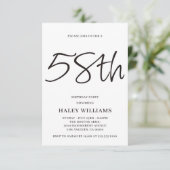 Minimalistische moderne eenvoudige kalligrafie 58e kaart (Staand voorkant)