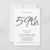 Minimalistische moderne eenvoudige kalligrafie 59e kaart (Voorkant)