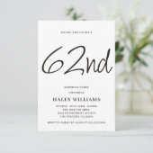 Minimalistische moderne eenvoudige kalligrafie 62e kaart (Staand voorkant)