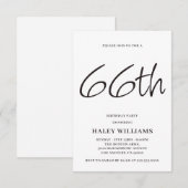 Minimalistische moderne eenvoudige kalligrafie 66s kaart (Voorkant / Achterkant)