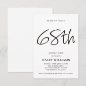 Minimalistische moderne eenvoudige kalligrafie 68e kaart (Voorkant / Achterkant)