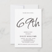 Minimalistische Moderne Eenvoudige Kalligrafie 69e Kaart (Voorkant)