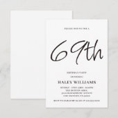 Minimalistische Moderne Eenvoudige Kalligrafie 69e Kaart (Voorkant / Achterkant)