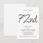 Minimalistische moderne eenvoudige kalligrafie 72e kaart (Voorkant / Achterkant)