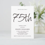 Minimalistische moderne eenvoudige kalligrafie 75e kaart (Staand voorkant)