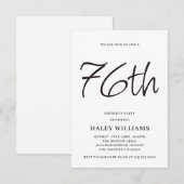 Minimalistische moderne eenvoudige kalligrafie 76s kaart (Voorkant / Achterkant)