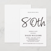 Minimalistische moderne eenvoudige kalligrafie 80s kaart (Voorkant / Achterkant)