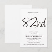 Minimalistische moderne eenvoudige kalligrafie 82e kaart (Voorkant / Achterkant)