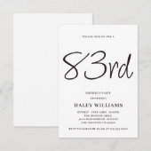 Minimalistische moderne eenvoudige kalligrafie 83s kaart (Voorkant / Achterkant)