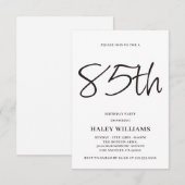 Minimalistische moderne eenvoudige kalligrafie 85s kaart (Voorkant / Achterkant)