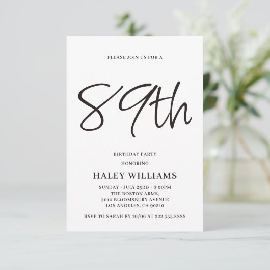 Minimalistische moderne eenvoudige kalligrafie 89s kaart (Staand voorkant)