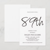 Minimalistische moderne eenvoudige kalligrafie 89s kaart (Voorkant / Achterkant)