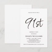 Minimalistische moderne eenvoudige kalligrafie 91s kaart (Voorkant / Achterkant)