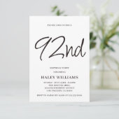 Minimalistische moderne eenvoudige kalligrafie 92e kaart (Staand voorkant)