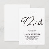 Minimalistische moderne eenvoudige kalligrafie 92e kaart (Voorkant / Achterkant)