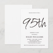 Minimalistische moderne eenvoudige kalligrafie 95s kaart (Voorkant / Achterkant)