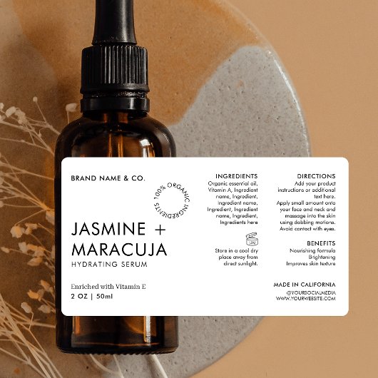 Minimalistische Moderne Eenvoudige Kosmetische Dru Etiket