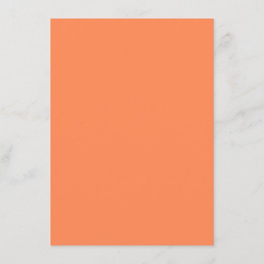 Minimalistische moderne eenvoudige oranje bruiloft informatiekaartje (Achterkant)