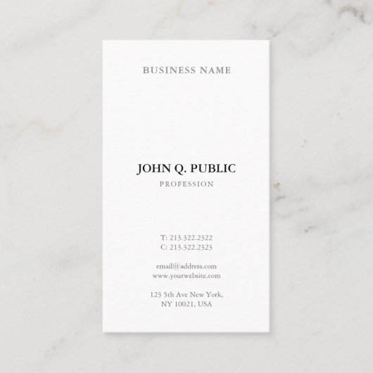 Minimalistische moderne eenvoudige professionele e visitekaartje (Voorkant)
