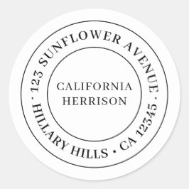 Minimalistische moderne eenvoudige randontwerp ronde sticker