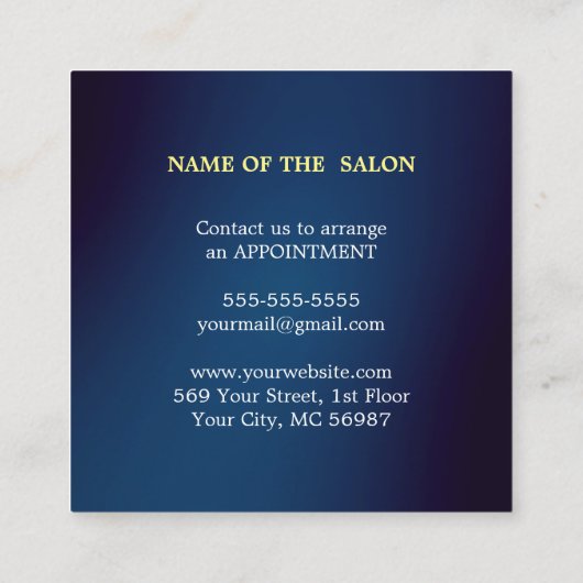 Minimalistische moderne eenvoudige salon kortingskaartje (Achterkant)