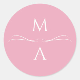 Minimalistische Moderne Eenvoudige Stof Roze Roze  Ronde Sticker