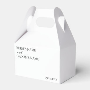 Minimalistische moderne eenvoudige trouwplaatskaar bedankdoosjes