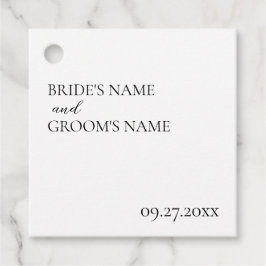 Minimalistische moderne eenvoudige trouwplaatskaar bedankjes labels