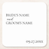Minimalistische moderne eenvoudige trouwplaatskaar kartonnen onderzetters (Voorkant)