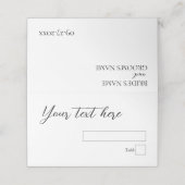 Minimalistische moderne eenvoudige trouwplaatskaar plaatskaartje (Buitenkant ongevouwen)