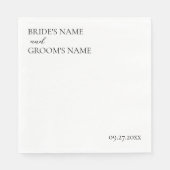 Minimalistische moderne eenvoudige trouwplaatskaar servet (Voorkant)