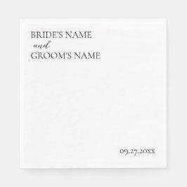 Minimalistische moderne eenvoudige trouwplaatskaar servet