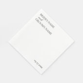 Minimalistische moderne eenvoudige trouwplaatskaar servet (Hoek)