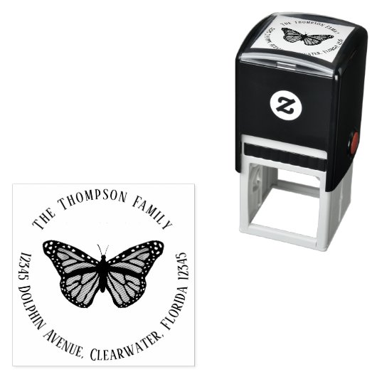 Minimalistische Moderne Eenvoudige Vlinder Natuur  Zelfinktende Stempel (In situ)