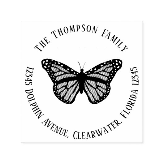 Minimalistische Moderne Eenvoudige Vlinder Natuur  Zelfinktende Stempel (Design)