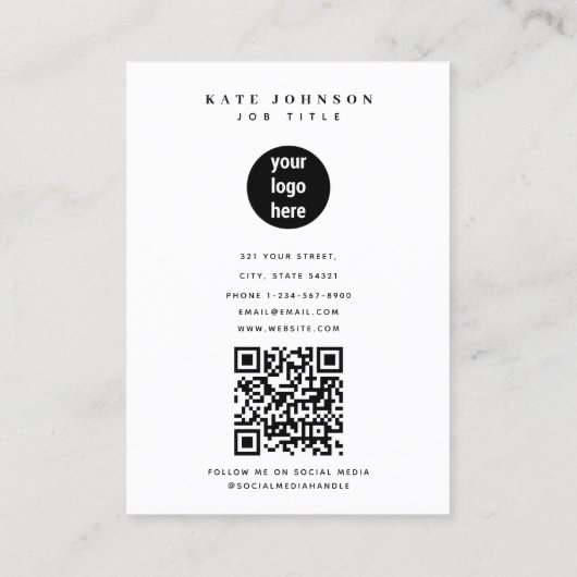 Minimalistische moderne eenvoudige zakelijke Logo  Visitekaartje (Achterkant)