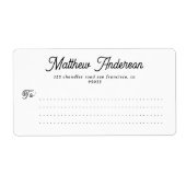 Minimalistische Moderne Eenvoudige Zakelijke Verze Etiket (Voorkant)