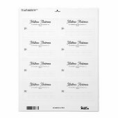 Minimalistische Moderne Eenvoudige Zakelijke Verze Etiket (Full Sheet)