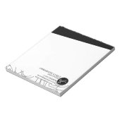 Minimalistische moderne eenvoudige zwart-wit lijn notitieblok (Linkerzijde)