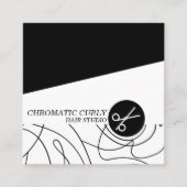 Minimalistische moderne eenvoudige zwart-wit lijn vierkante visitekaartje (Voorkant)