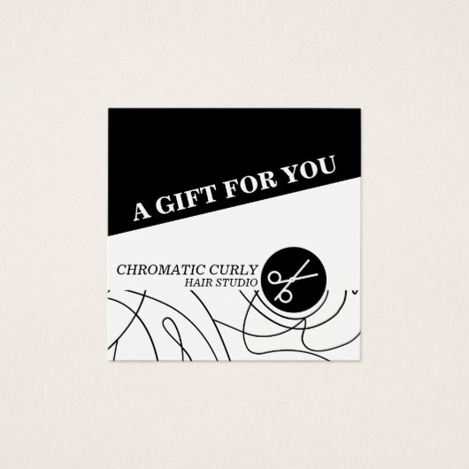 Minimalistische moderne eenvoudige zwart-wit lijn vierkante visitekaartjes (Voorkant)