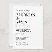 Minimalistische moderne eenvoudige zwarte bruiloft kaart (Voorkant)