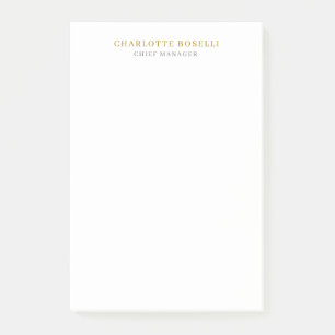 Minimalistische moderne effen professionele gouden post-it® notes