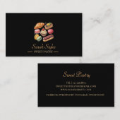 Minimalistische moderne Elegant Donker Goud Bakker Visitekaartje (Voorkant / Achterkant)