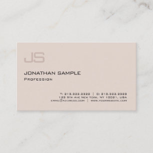 Minimalistische Moderne Elegant Monogram Sjabloon Visitekaartje