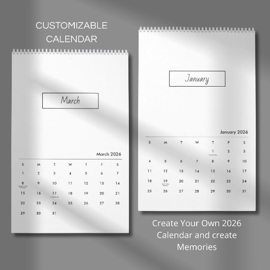 Minimalistische Moderne Elegante 2026 Agenda Kalender