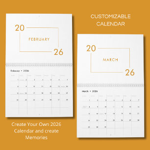 Minimalistische Moderne Elegante 2026 Agenda Kalender