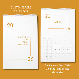 Minimalistische Moderne Elegante 2026 Agenda Kalender
